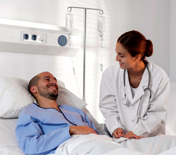 Client relaxing during ketamine therapy with supportive care